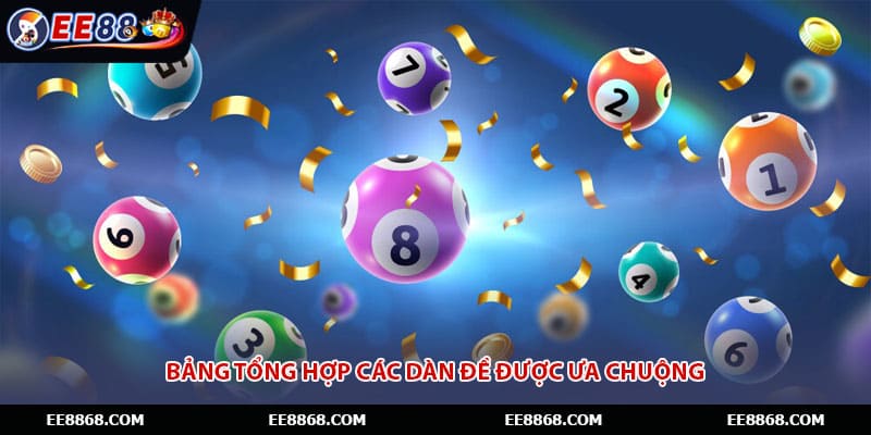 Bảng tổng hợp các dàn đề được ưa chuộng